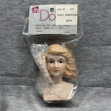 Mangelsen Porcelain Lady Doll Head Hands 76mm 3  Craft Supply NOS 1993