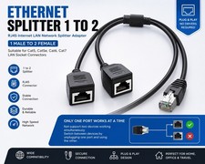 RJ45 Adapter 2 in 1 Ethernet LAN Network Splitter Patch Cable Extender Connector