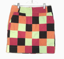 Vineyard Vines Corduroy Skirt Women's 0 Multicolor Patchwork Check Boho Preppy