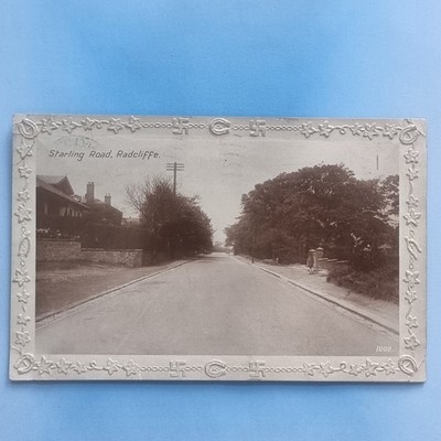 Radcliffe Postkarte 1942 Echtfoto Starling Road Good Luck Edge Bury