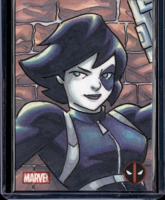 2025 Topps Chrome Deadpool Domino 1/1 Artist Sketch Card! Paul Hill Gral NEUWERTIG!