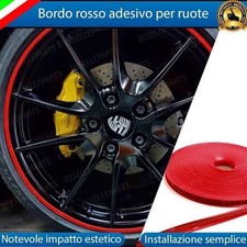 PROFILO RUOTE ROSSO BORDO ADESIVO CERCHI IN LEGA LAND ROVER DEFENDER DISCOVERY
