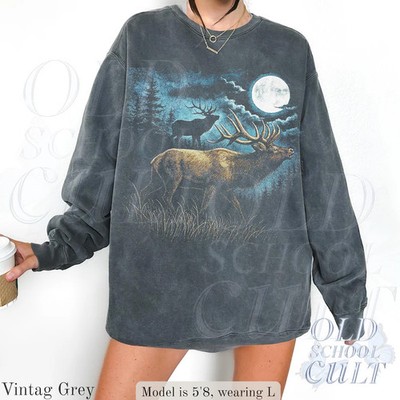 Moose Vintage Retro Style Sweatshirt