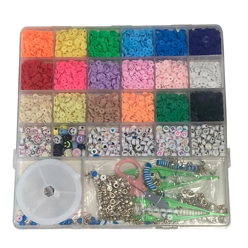 Redtwo Bead Kit For Bead Jewelry Making Clay Letter Smile & Charms