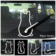 2x Car Rear Wiper Decals Cute Cat Moving Tail Stickers Windshield Auto Styling