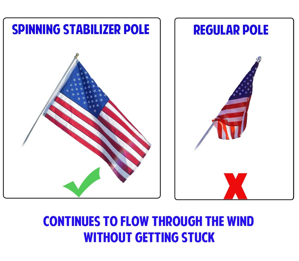 6ft spinning flag pole kit silver flag pole bracket kit tangle free
