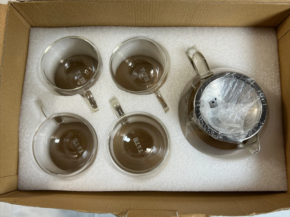 Tetera BTAT y tazas de doble pared ¡Caja original nunca usada! Foto 2 de 4