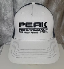 The Running store hat PEAK Performance white Meshback snapback cap
