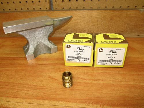Lawson 5300 (LOT OF 20) *NEW* Brass 1/2" NPT Close Nipple ==MADE IN USA==