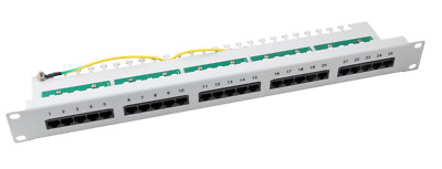 ISDN 25Port 19''Patchpanel 25xRJ45 8/4 1HE RAL7035 / EFB Elektronik 37588.1