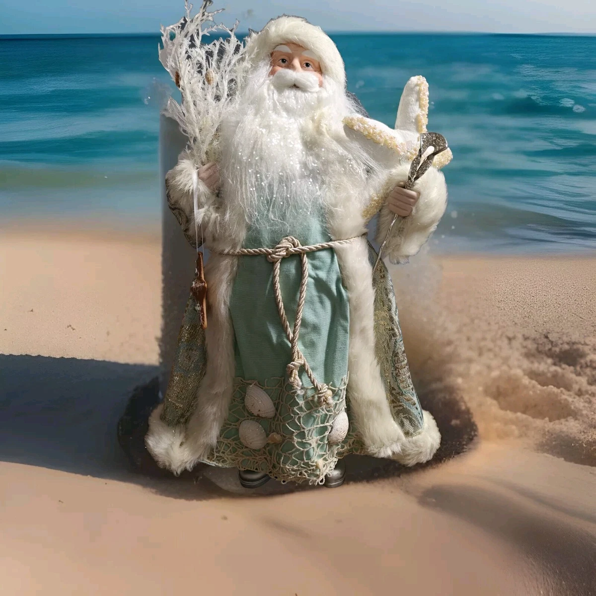 Blue Santa Seasonal Figurines for sale | eBay