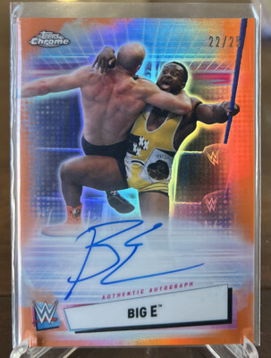 2021 Topps Chrome WWE BIG E Orange Refractor AUTO 22/25 New Day