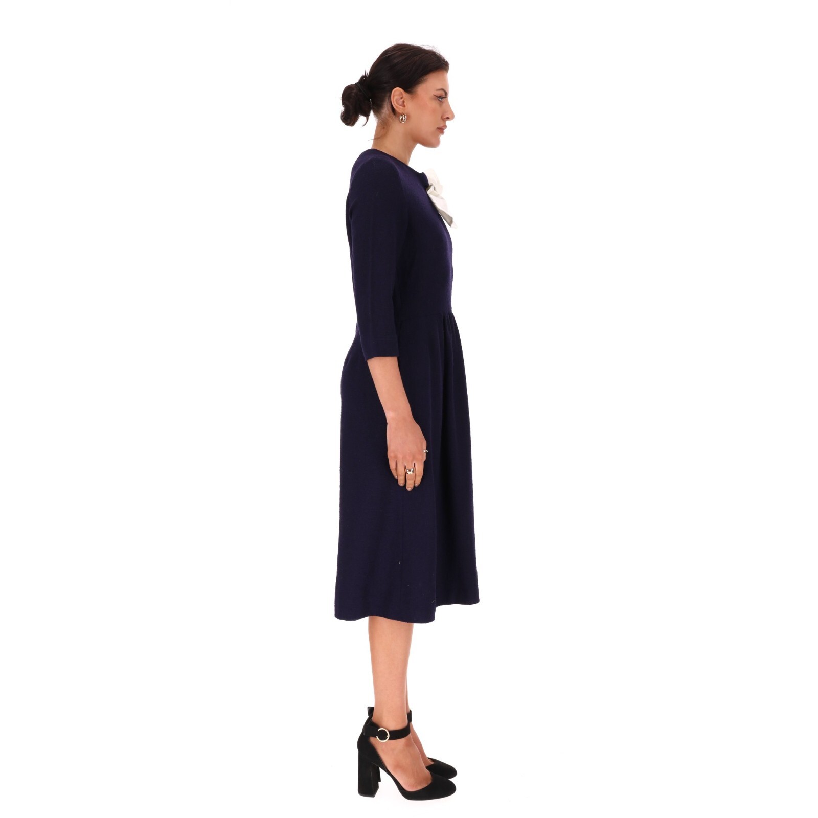 Chanel Creations 1970's Bow Detail Wool Dress With Lion Head Buttons image 3
