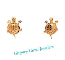 14KT. Yellow Gold Turtle Post Earrings
