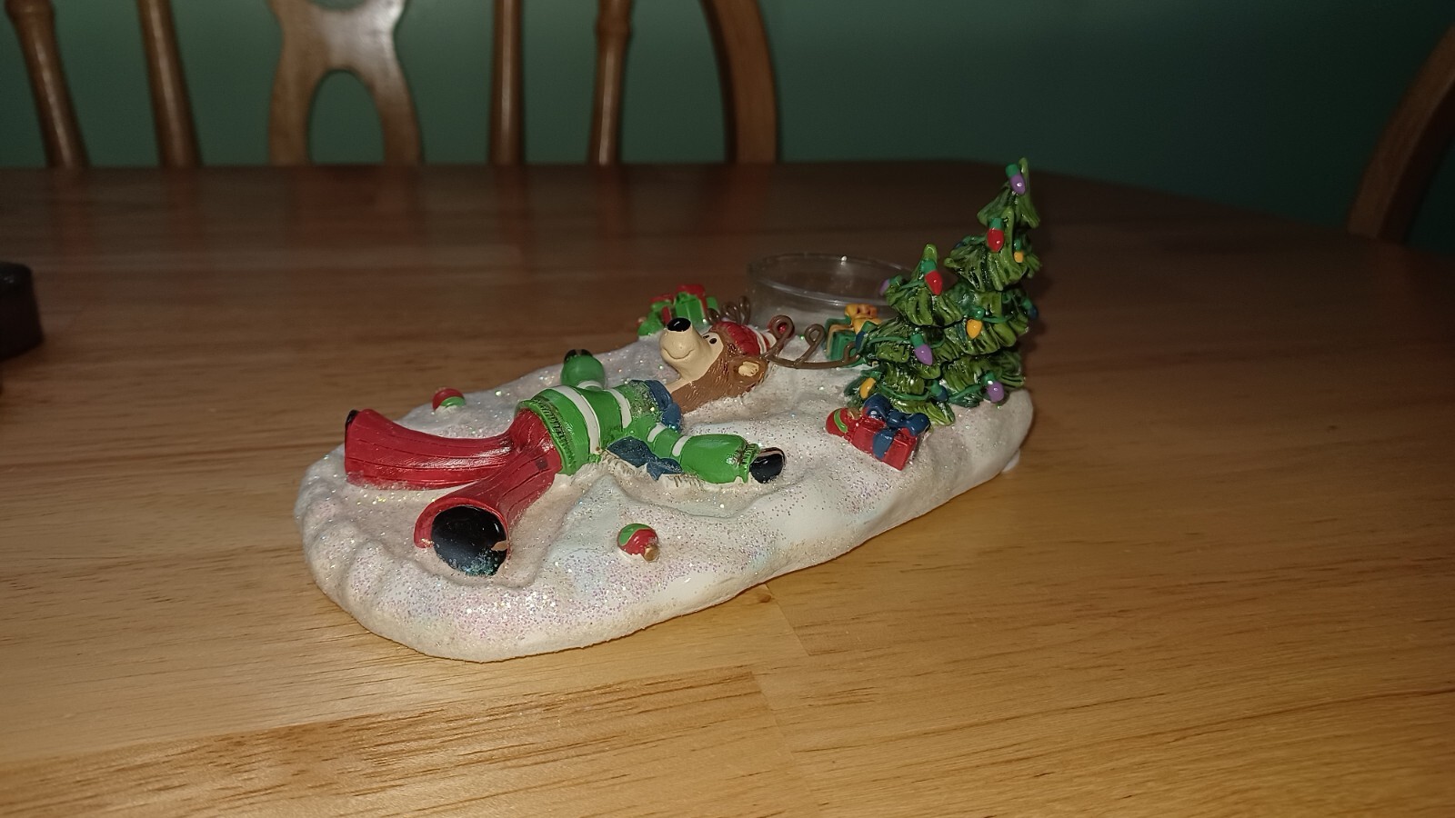 Yankee Candle Reindeer Angel Christmas Holiday Tealight Holder + 8