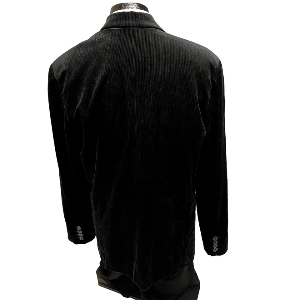 GUESS George Marciano Men's BLACK Sport Coat RIBBED VELVET Jacket EVENING Blazer - Image 3 of 4