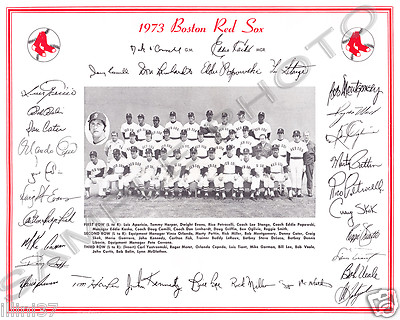 1973 BOSTON RED SOX TEAM 8X10 PHOTO FISK YAZ PETROCELLI SMITH EVANS LEE TIANT