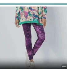 #598  LOGO Lounge by Lori Goldstein Petite Hand Tie-Dye Leggings Size XXSP