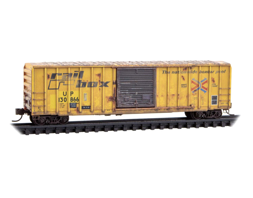 Union Pacific ex-Railbox 50' Ribside Boxcar Micro-Trains #025 44 437 N SCALE