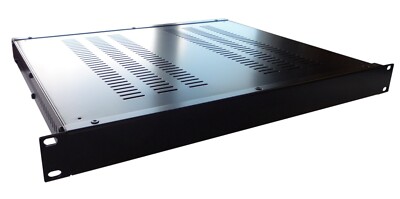 1U 19 Zoll Rackhalterung belüftetes Gehäuse Chassis 390mm tief, in schwarz