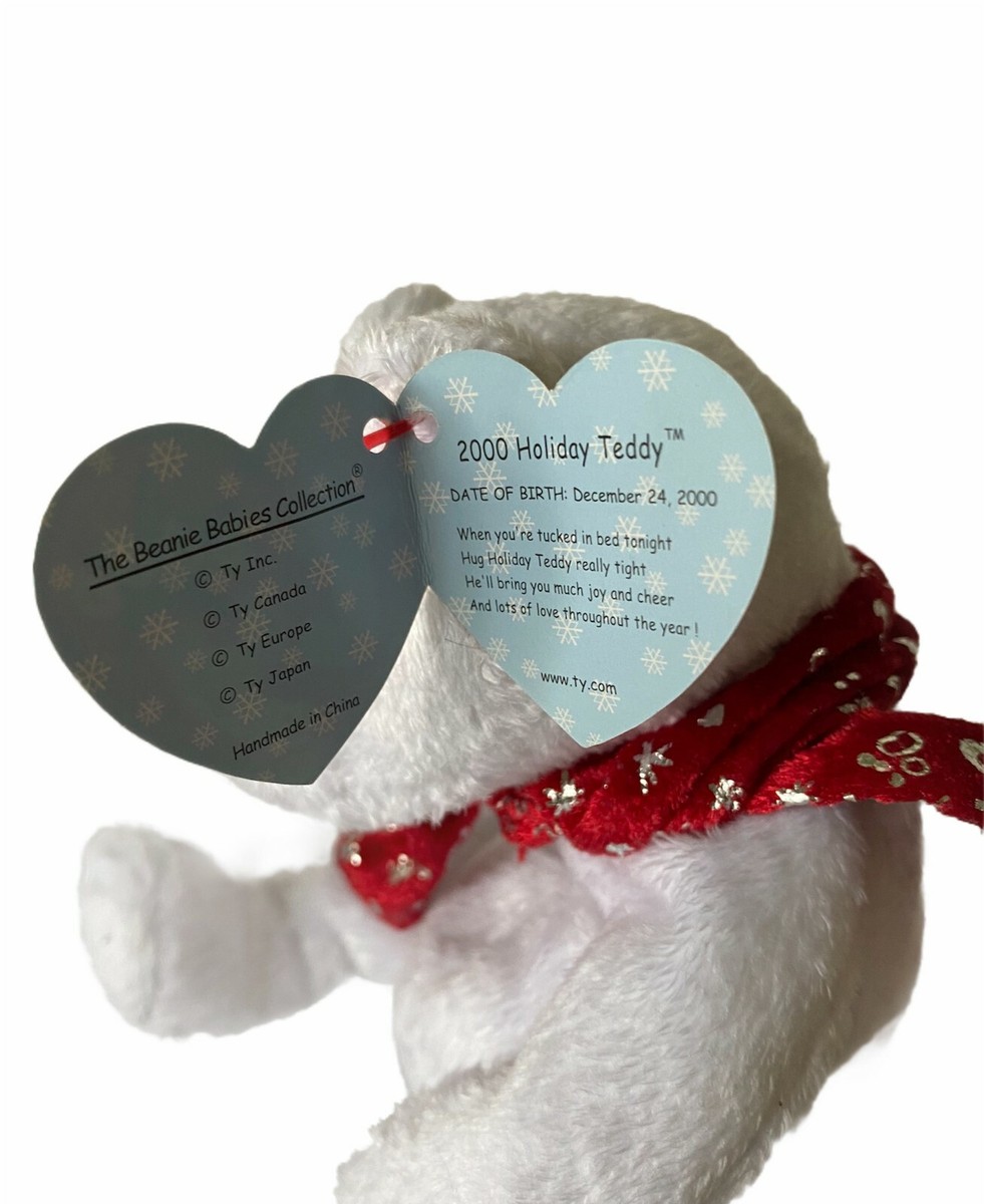 TY Beanie Babies - 2000 Holiday Teddy - *Mint Condition with Rare