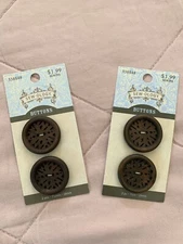 2 packs wood buttons NIP