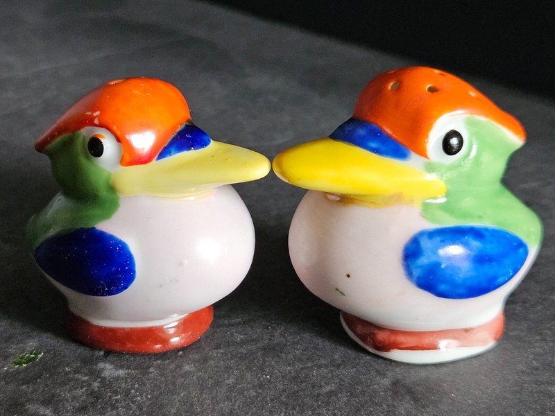 Porcelain Kookaburra Salt & Pepper Shakers, made in Japan