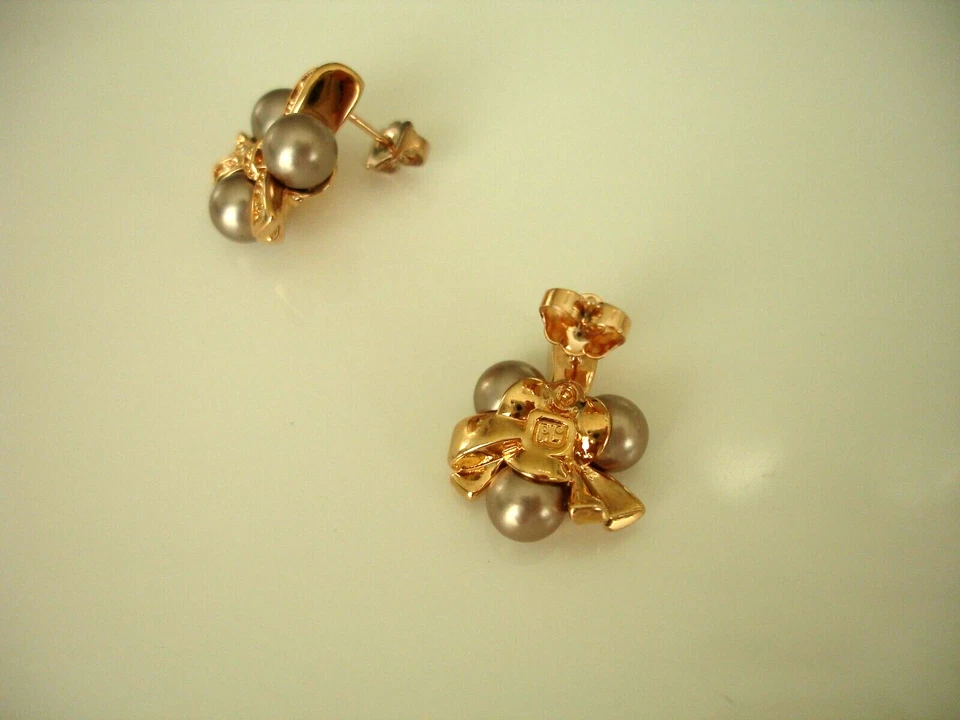 Pierre Lang Ohrringe RGO Rosegold Zirkonia Perle NEUWERTIG - Bild 2 von 2