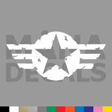 Star Emblem Vinyl Die Cut Decal Sticker - Military Air Force Army Distressed