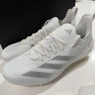 Adizero Electric+ Football Cleats White Sliver IE3284 Men s Size 12.5