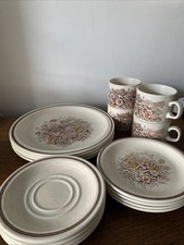 Churchill Homespun 16 Piece  Hedgerow Dining Set 4 Dinner Side Teacup Saucer