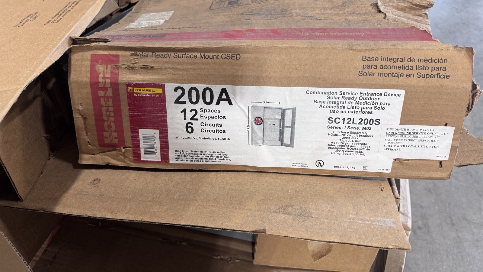 Square D SC12L200S Outdoor Meter Panel - MLO - Underground