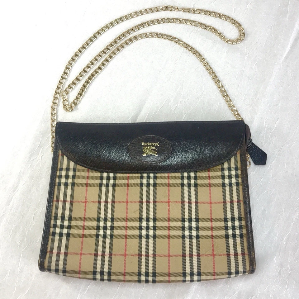 Vintage Burberry Haymarket Check Convertible Custom Crossbody Clutch Bag - Image 2 of 4