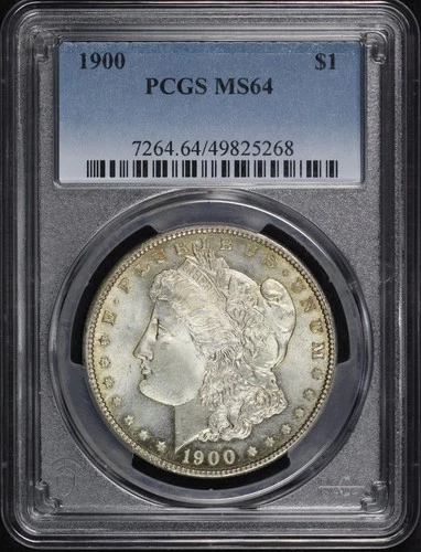 1900 Morgan Dollar PCGS MS-64 - Struck Thru Obverse Error with Orange Toning!