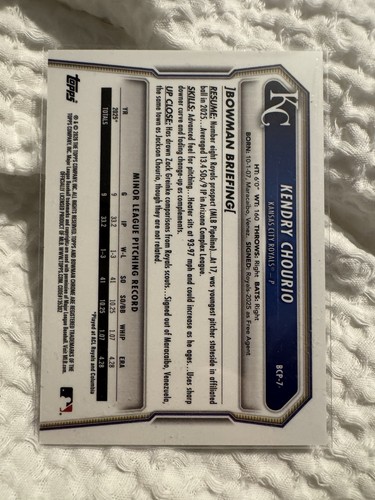KENDRY CHOURIO 1ST BOWMAN REPTILIAN SP REFRACTOR 2026 BCP-7 (RC) ROOKIE  - Picture 2 of 2