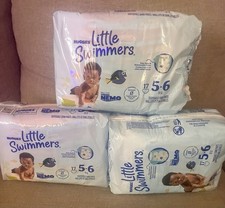 3 packages-Huggies Little Swimmers Finding Nemo Swim Diapers Size 5-6 17 Count
