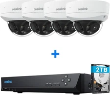 Reolink 4K 8MP 4x Duo 2V PoE Cameras + RLN8-410 NVR Smart Security Kit