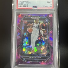 2022-23 Panini Prizm Jaden Hardy Purple Cracked Ice #226 RC /149 🟣🧊 PSA 9