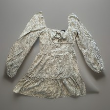 Trixxi Womens M Floral Puff Sleeve Smocked Mini Dress Cottagecore Milkmaid