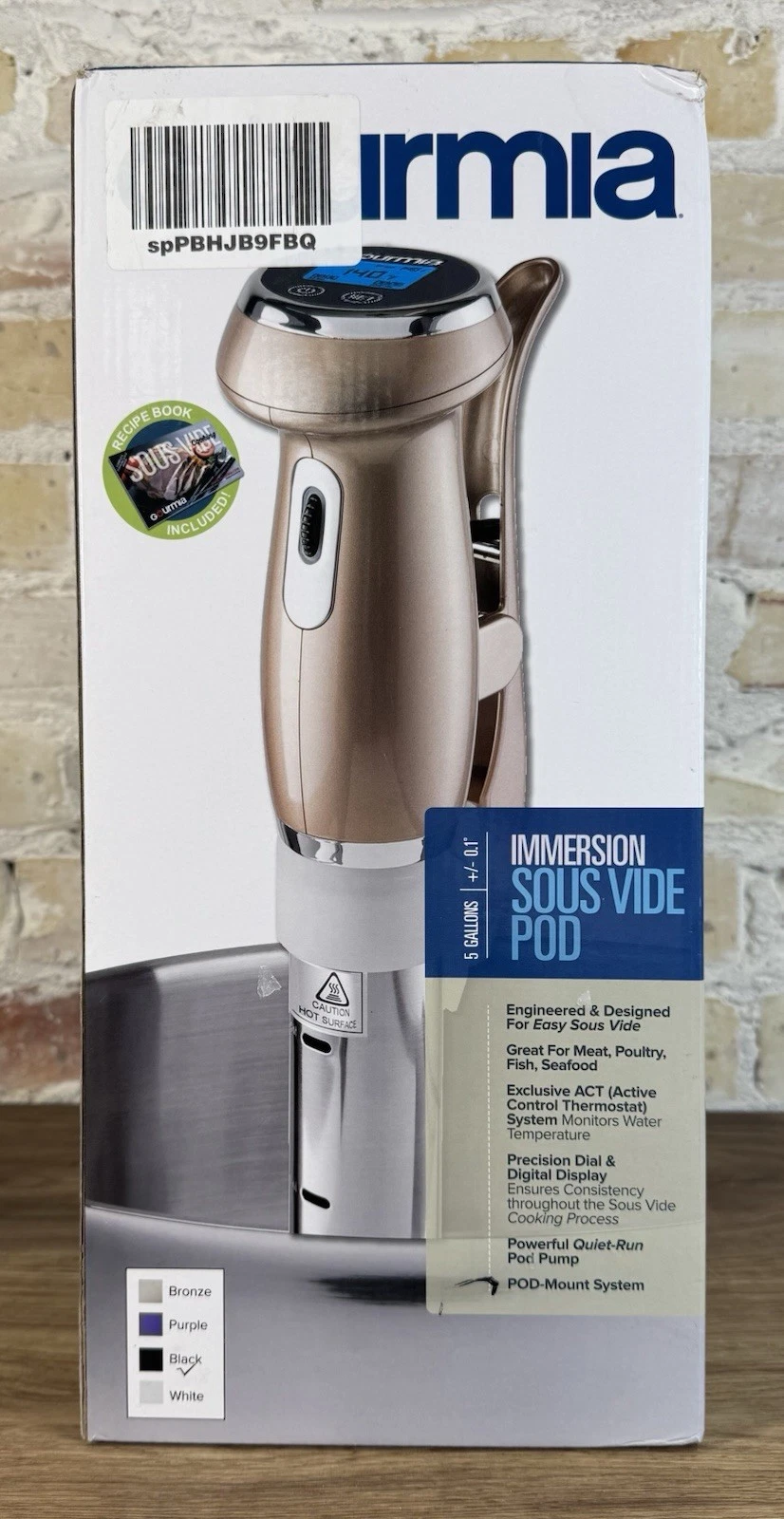 Gourmia GSV130T Immersion Sous Vide Pod Circulator 1200W Precision Cooker 5 Gal
Opens in a new windo