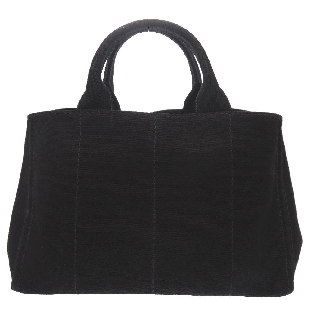 Excellent Condition Prada Canapa Canvas Black 2WAY Tote Bag Shoulder Bag Handbag thumbnail 2