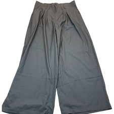 NWT Cider Women's Size XL Plus Solid Gray High Waist Wide-Leg Pants