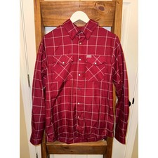 DIXXON The Underground Plaid Snap Button Long Sleeve Shirt Men's Size Small