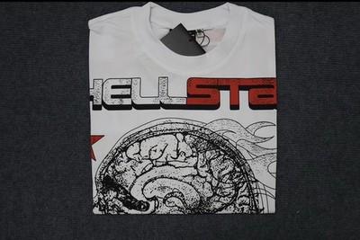 Hellstar Men s White Graphic Logo Crew Neck Short Sleeve T-Shirt M