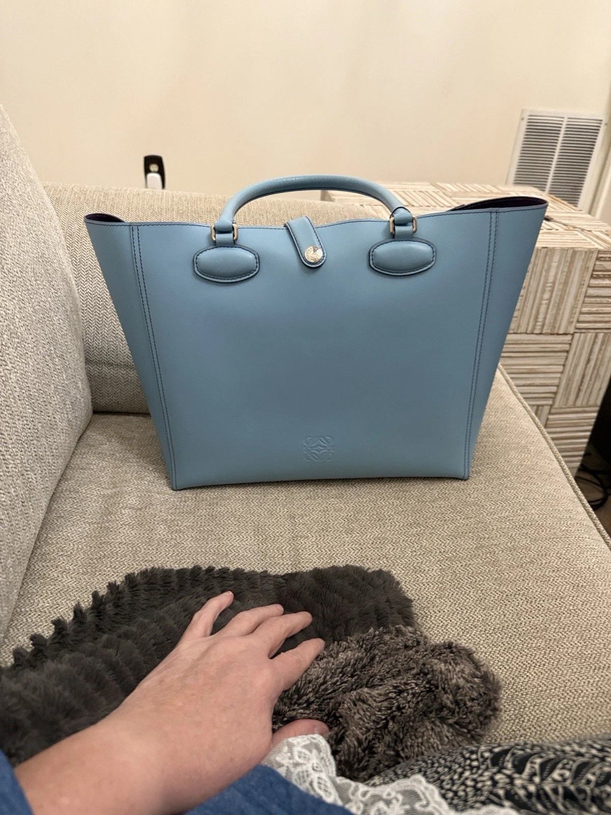 Loewe — Loewe Leo Blue Tote Bag