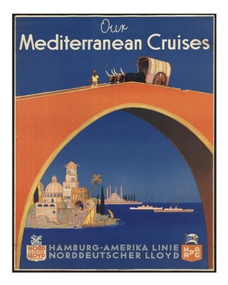 Vintage Mittelmeer Kreuzfahrt Wandkunst Urbane Szene Wandkunst