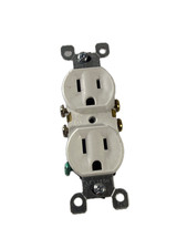 Leviton Duplex Electrical Outlet 15A 125V White Residential Receptacle