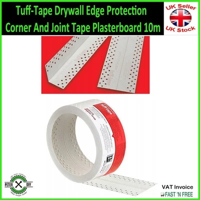 STRAIT-FLEX Tuff-Tape Drywall Edge Protection Corner And Joint Tape Plasterboard 10m