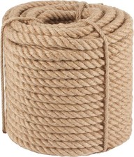 Twisted Manila Rope 3/4 in x 100 ft Natural Jute Ropes Thick Hemp Rope for