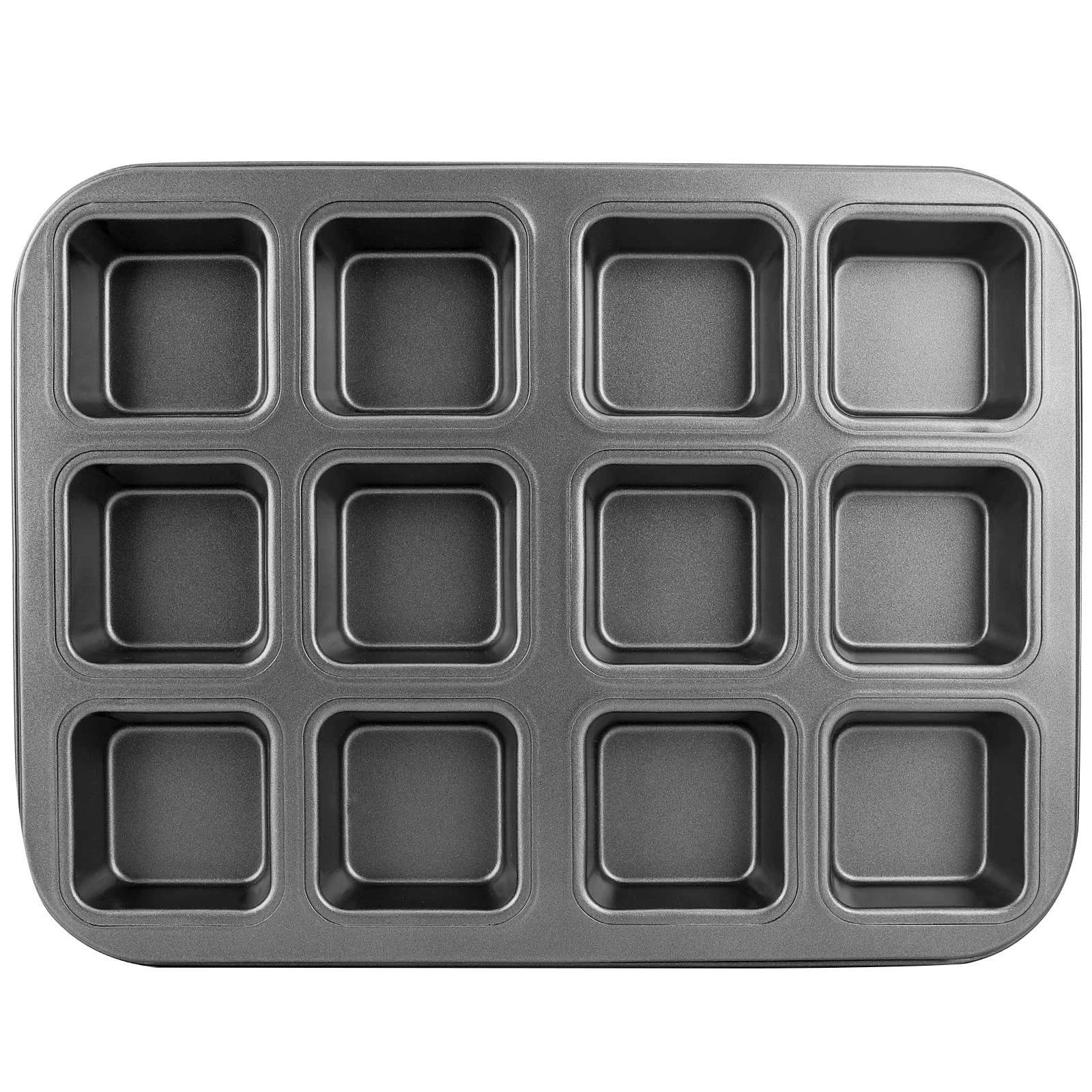 Brownie Pan with Dividers, 1 Set 12 Cavity All Edges Square Cupcake Brownie P...